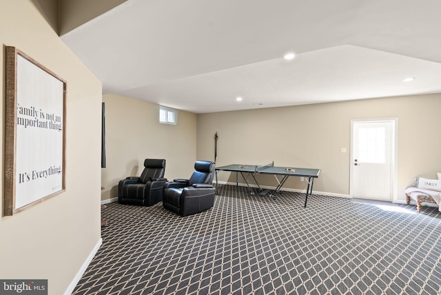 10915 Lamplighter Ln, Potomac, MD 20854 - game room with carpet flooring and recessed lighting