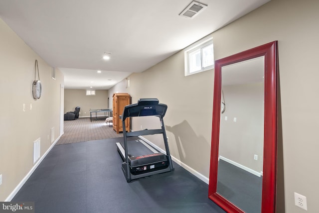 10915 Lamplighter Ln, Potomac, MD 20854 - workout area with baseboards and recessed lighting
