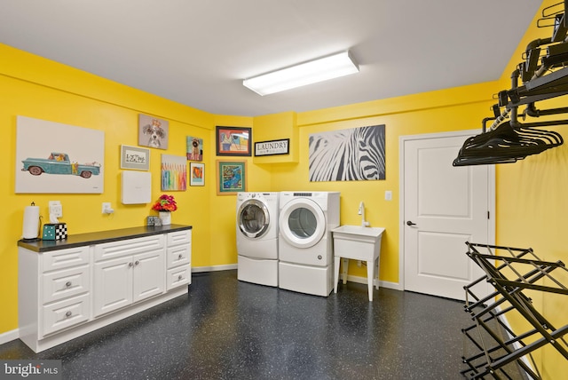 10915 Lamplighter Ln, Potomac, MD 20854 - laundry room with independent washer and dryer and cabinet space