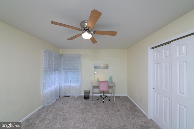 366 High St, Souderton, PA 18964 - office area featuring carpet flooring and a ceiling fan