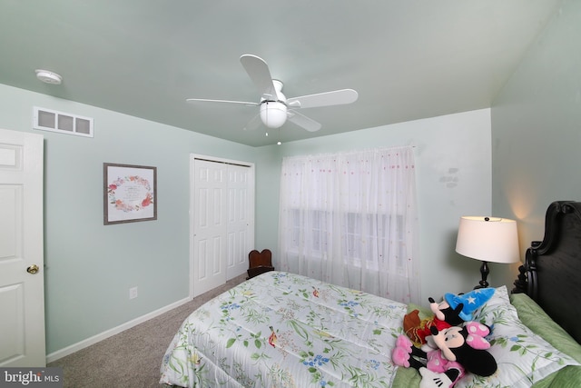 366 High St, Souderton, PA 18964 - carpeted bedroom with a closet and a ceiling fan