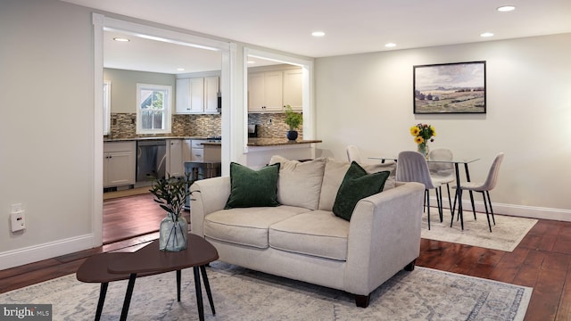 16 E Jefferson St, Newtown, PA 18940 - living area with wood-type flooring and recessed lighting
