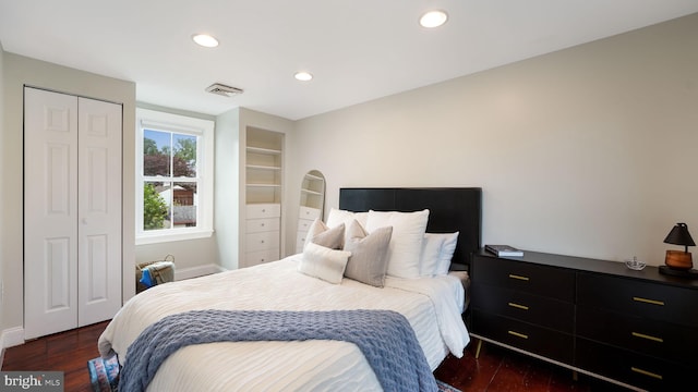 16 E Jefferson St, Newtown, PA 18940 - bedroom with dark wood-style floors, a closet, and recessed lighting