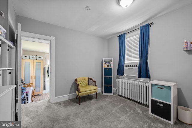 1105 Brown St, Wilmington, DE 19805 - living area featuring radiator heating unit and carpet flooring