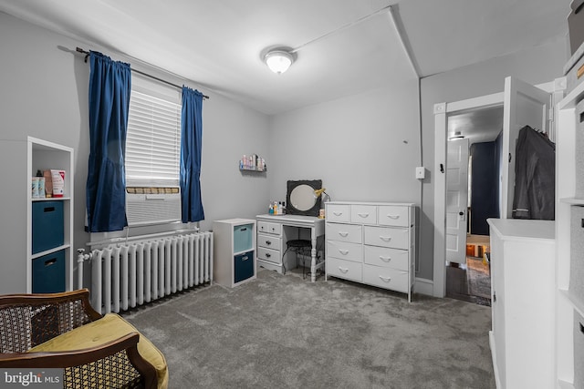 1105 Brown St, Wilmington, DE 19805 - bedroom with radiator, carpet flooring, and an office area