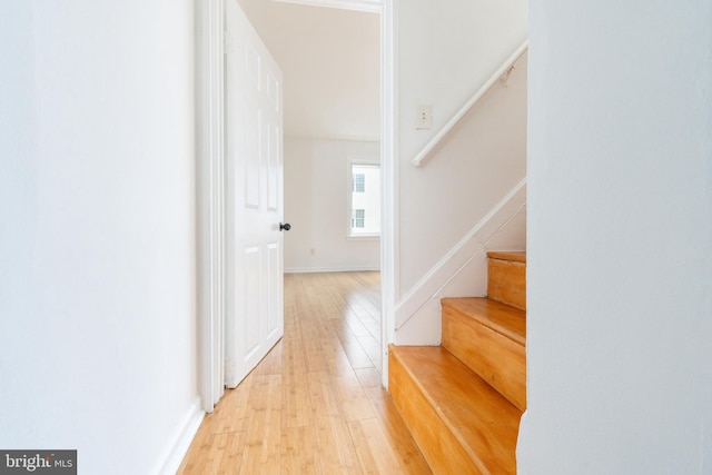2726 Edgemont St, Philadelphia, PA 19134 - corridor featuring light wood-style floors and stairway