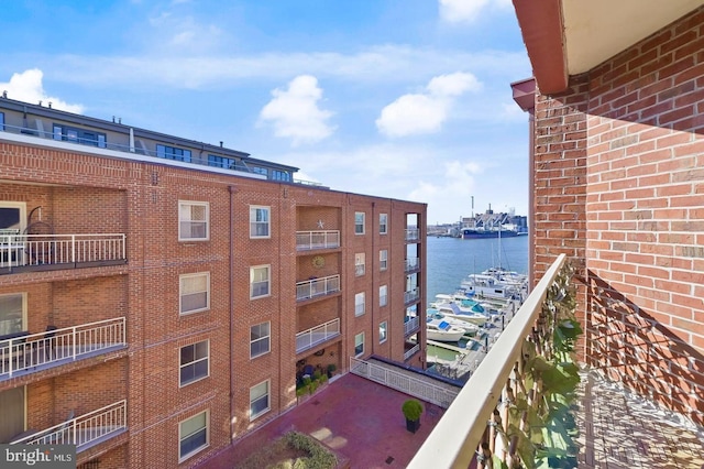 960 Fell St Unit 609, Baltimore, MD 21231 - balcony with a water view and view of marina