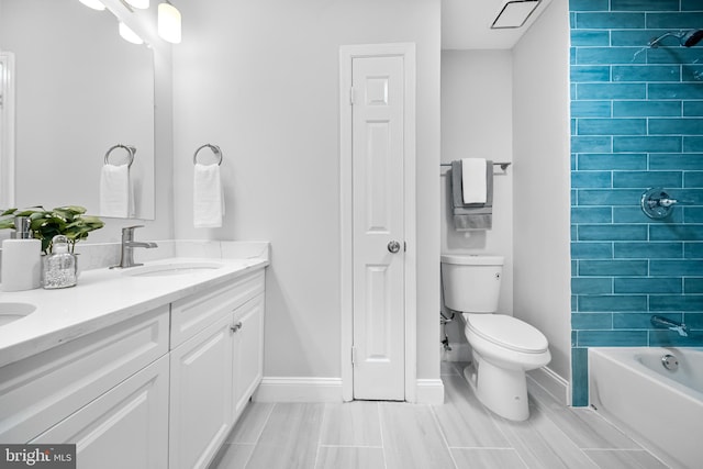 12779 Lost Creek Ct, Manassas, VA 20112 - full bathroom with double vanity and washtub / shower combination