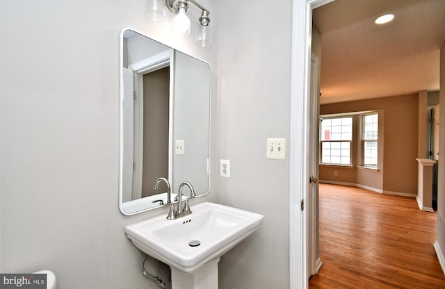 316 Wheatfield Cir, Hatfield, PA 19440 - half bathroom with wood finished floors and recessed lighting