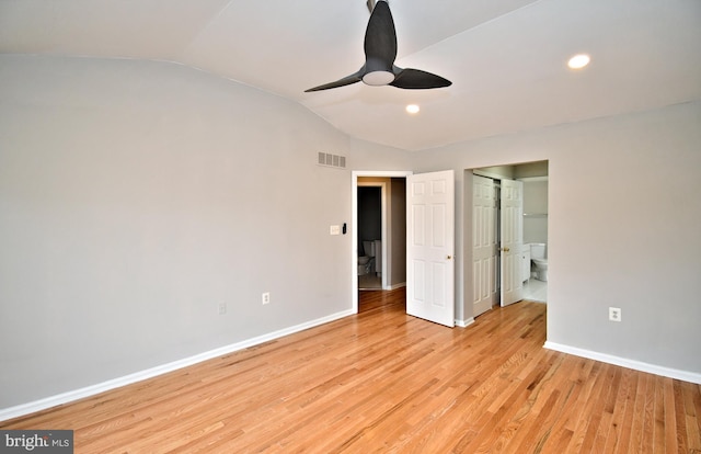 316 Wheatfield Cir, Hatfield, PA 19440 - unfurnished bedroom with vaulted ceiling, light wood-type flooring, recessed lighting, and a ceiling fan