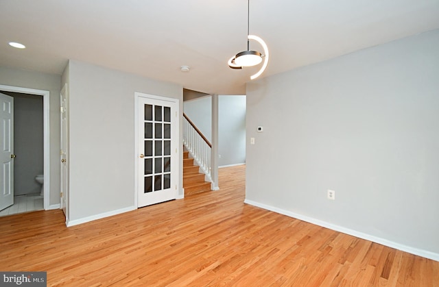 316 Wheatfield Cir, Hatfield, PA 19440 - empty room with stairs, light wood-style floors, and recessed lighting
