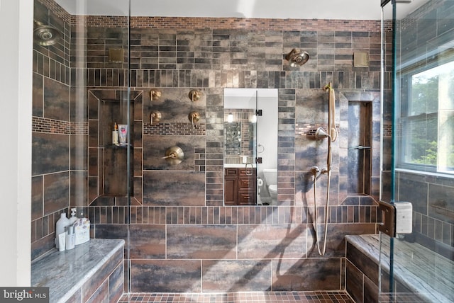 613 Main St, Langhorne, PA 19047 - full bathroom with a stall shower and toilet