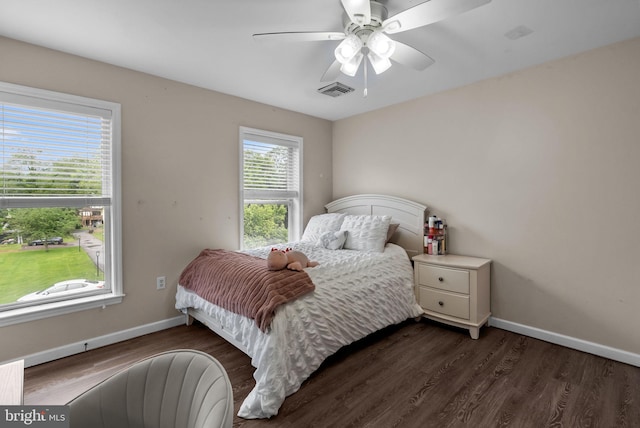 613 Main St, Langhorne, PA 19047 - bedroom featuring dark wood-style flooring and a ceiling fan