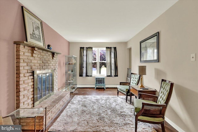 1048 Acorn, Stowe, PA 19464 - sitting room with a fireplace and wood finished floors