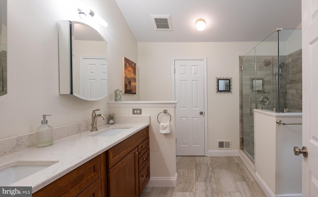 1305 S Branch Dr, Whitehouse Station, NJ 08889 - bathroom featuring double vanity and a stall shower