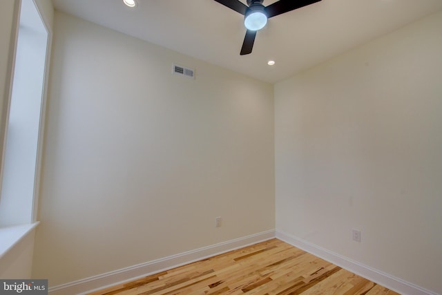 921 S Conestoga St, Philadelphia, PA 19143 - empty room featuring ceiling fan, light wood-style floors, and recessed lighting