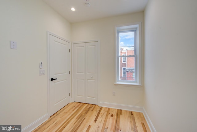 921 S Conestoga St, Philadelphia, PA 19143 - empty room with light wood-type flooring and recessed lighting