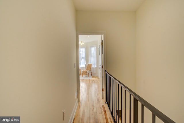921 S Conestoga St, Philadelphia, PA 19143 - hall featuring light wood-style floors and an upstairs landing