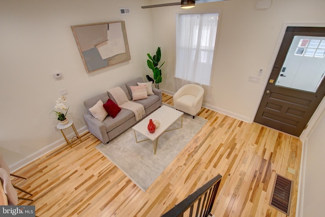 921 S Conestoga St, Philadelphia, PA 19143 - living room with wood finished floors and ceiling fan