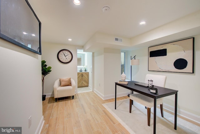 921 S Conestoga St, Philadelphia, PA 19143 - home office with light wood finished floors and recessed lighting