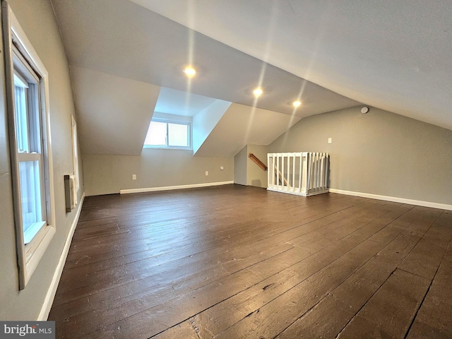 18 N 5th St, Columbia, PA 17512 - bonus room featuring dark wood-type flooring, vaulted ceiling, and recessed lighting