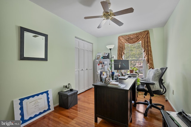 12330 Needlepine Ter, Silver Spring, MD 20904 - home office featuring wood-type flooring and a ceiling fan