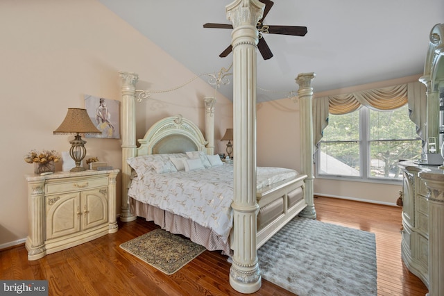 12330 Needlepine Ter, Silver Spring, MD 20904 - bedroom with wood finished floors, a ceiling fan, and vaulted ceiling