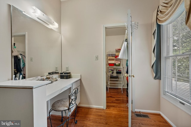 12330 Needlepine Ter, Silver Spring, MD 20904 - bathroom featuring wood finished floors, a walk in closet, and vanity