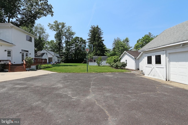 415 Grape St, Hammonton, NJ 08037 - view of grassy yard with a wooden deck