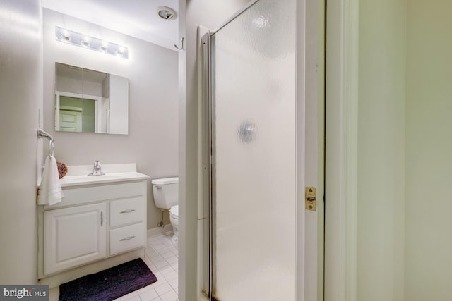319 Chestertown St, Gaithersburg, MD 20878 - bathroom with vanity, tile patterned floors, and a shower stall