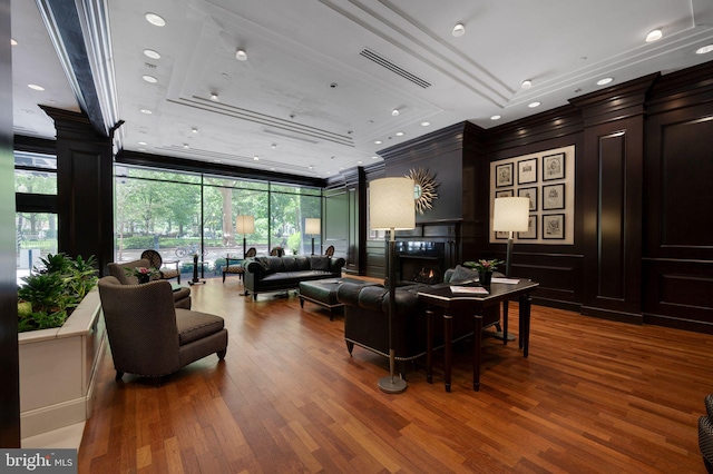 219 S 18th St Unit 1522, Philadelphia, PA 19103 - lobby featuring a decorative wall, crown molding, and expansive windows