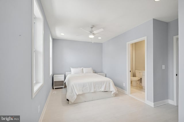 706 Longfellow St NW, Washington, DC 20011 - bedroom with recessed lighting, ensuite bathroom, and a ceiling fan