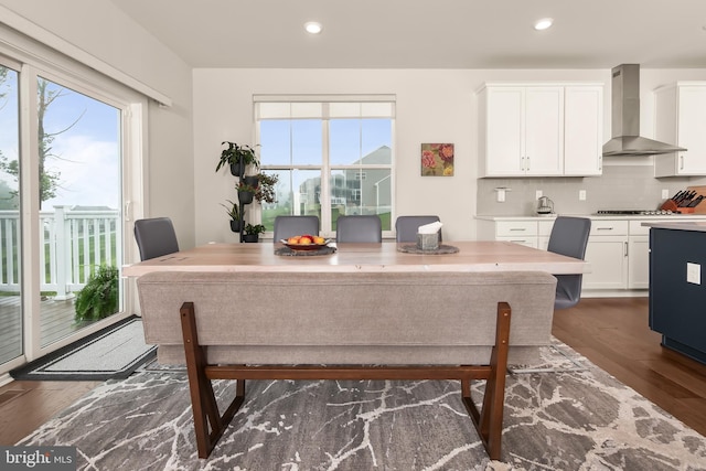 5635 Saucon Ridge Rd, Coopersburg, PA 18036 - dining room featuring healthy amount of natural light, recessed lighting, and dark wood finished floors