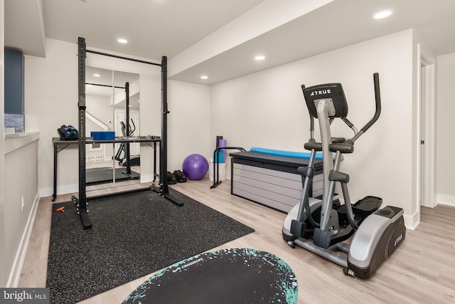 5635 Saucon Ridge Rd, Coopersburg, PA 18036 - workout room with wood finished floors and recessed lighting