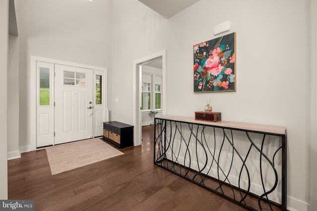 5635 Saucon Ridge Rd, Coopersburg, PA 18036 - foyer with dark wood-type flooring and a towering ceiling