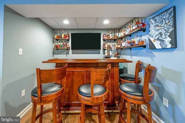 1506 Cloverhill Rd, Pottstown, PA 19464 - indoor bar with wood finished floors, a drop ceiling, and recessed lighting