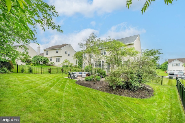 1506 Cloverhill Rd, Pottstown, PA 19464 - fenced backyard featuring an outdoor hangout area and a residential view