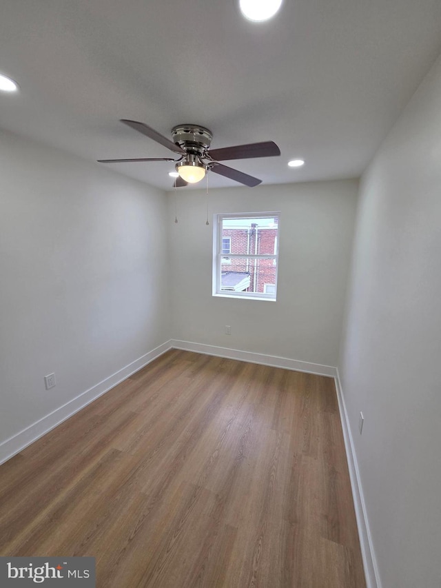 1473 Stevens St, Philadelphia, PA 19149 - empty room featuring wood finished floors, ceiling fan, and recessed lighting