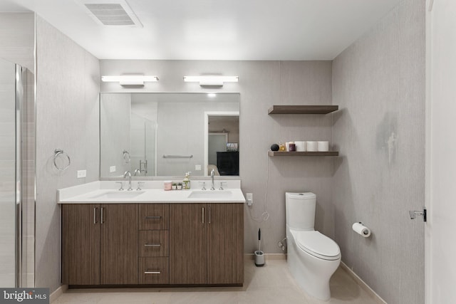 1211 Van St SE Unit 913, Washington, DC 20003 - full bathroom with double vanity and a shower with shower door