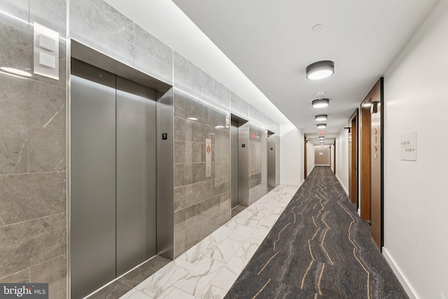 1211 Van St SE Unit 913, Washington, DC 20003 - hall featuring elevator and marble finish flooring