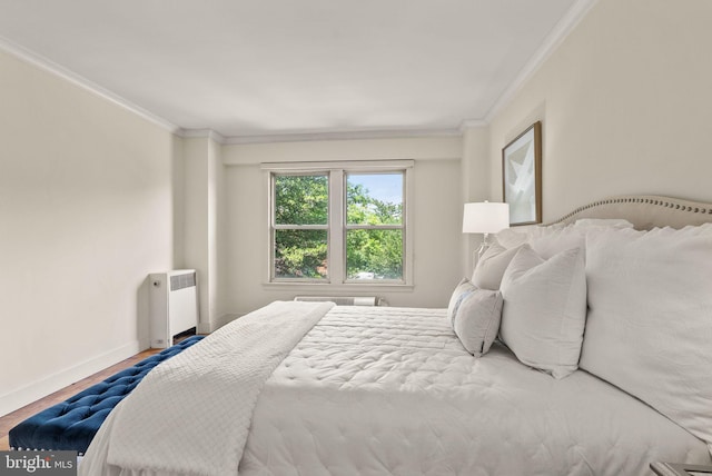 2500 Q St NW Unit 545, Washington, DC 20007 - bedroom featuring radiator heating unit and ornamental molding