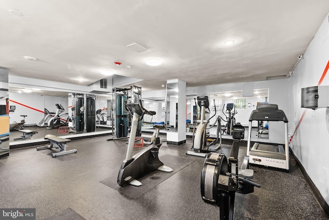 2500 Q St NW Unit 545, Washington, DC 20007 - gym with baseboards