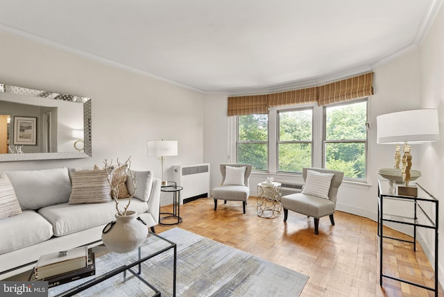 2500 Q St NW Unit 545, Washington, DC 20007 - living room with radiator heating unit and ornamental molding