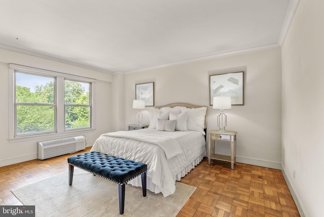 2500 Q St NW Unit 545, Washington, DC 20007 - bedroom with baseboards and ornamental molding