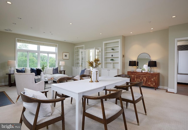 2801 Connecticut Ave NW Unit 32, Washington, DC 20008 - dining space featuring light colored carpet and recessed lighting