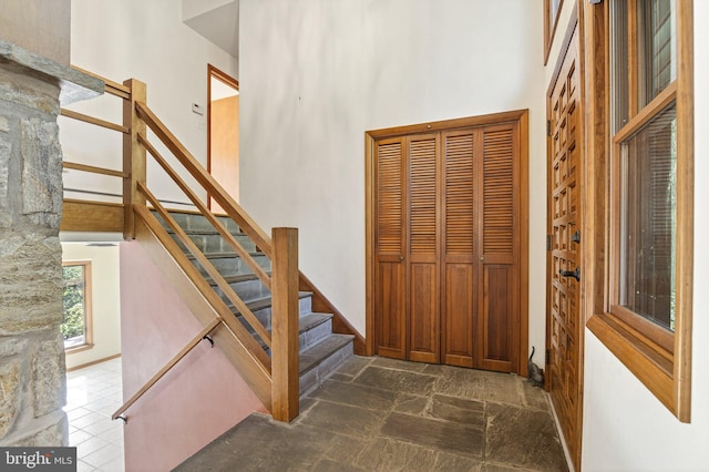 20 Birch Ct, Lancaster, PA 17603 - staircase with a high ceiling and stone finish flooring