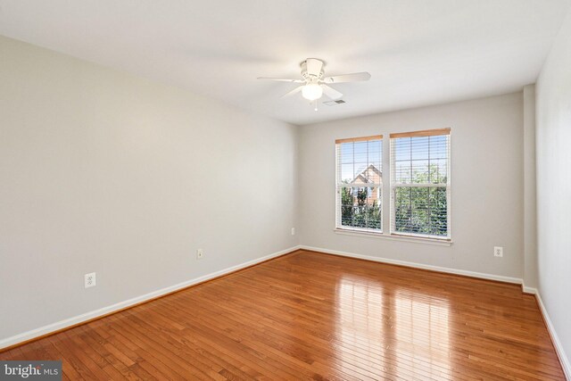 5570 La Vista Dr, Alexandria, VA 22310 - spare room featuring ceiling fan and hardwood / wood-style flooring