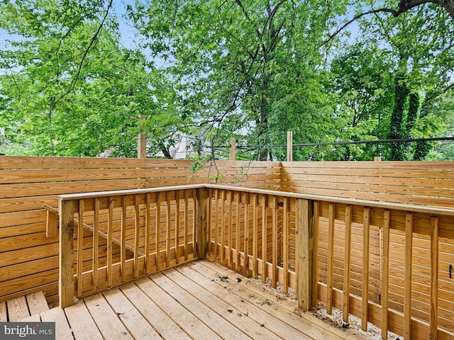210 N Franklin St, Wilmington, DE 19805 - wooden deck featuring a fenced backyard and view of wooded area