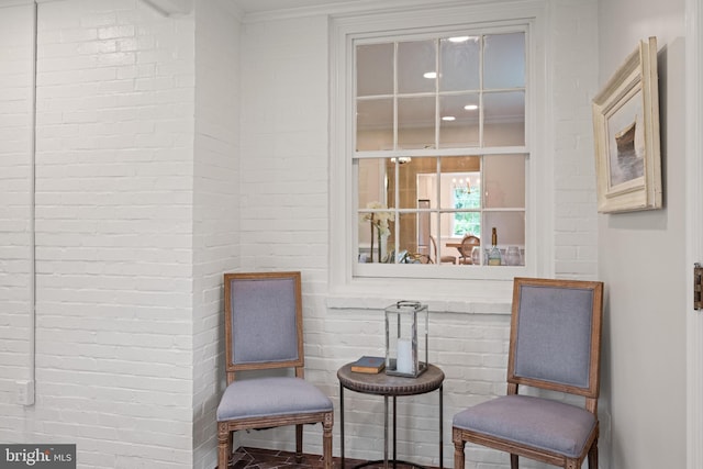 7819 Overbrook, Ruxton, MD 21204 - sitting room featuring brick wall