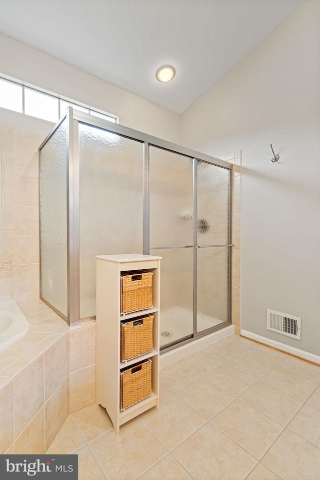 3709 Apple Cider Ct, Dumfries, VA 22025 - full bathroom featuring tile patterned flooring, a stall shower, and a bath